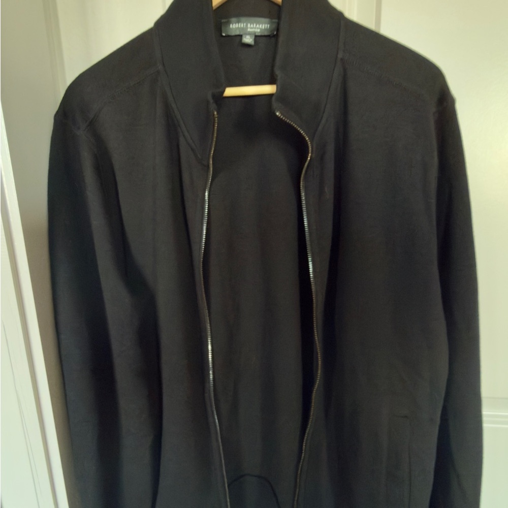 Robert Barakett Men's Black Zip-Up Sweater